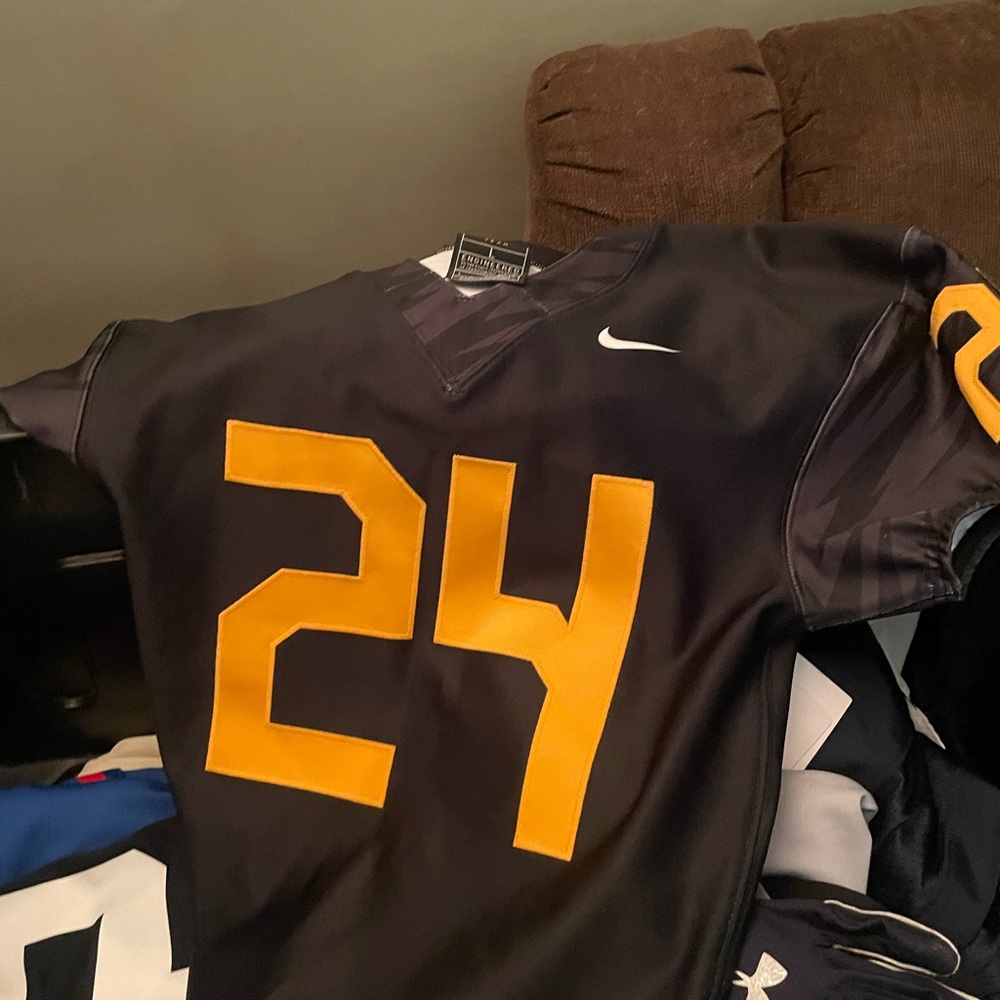 Nike Black Jersey with Yellow Number black white number or blue with red